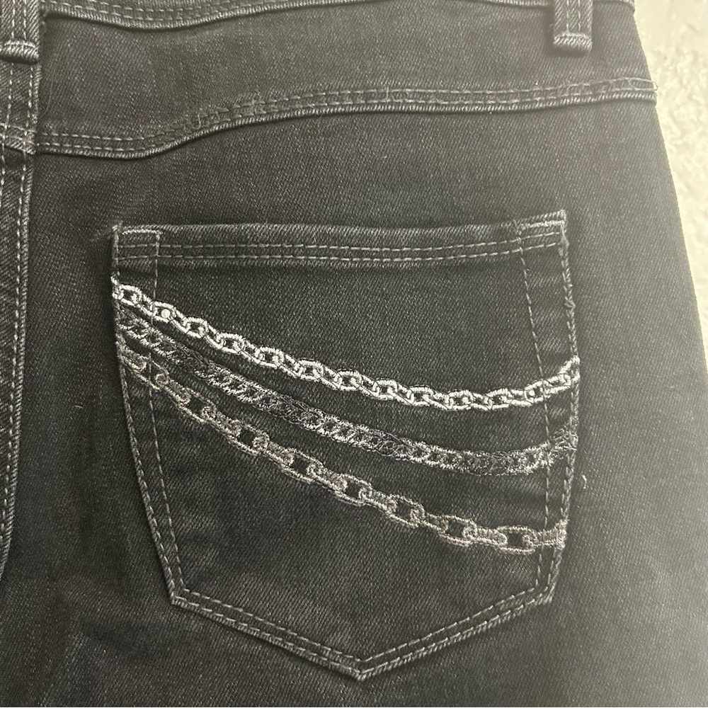 Style & Co Petite Bootcut Jeans Size 4P Black Stretch Denim Chain Stitch Pocket - Picture 4 of 6